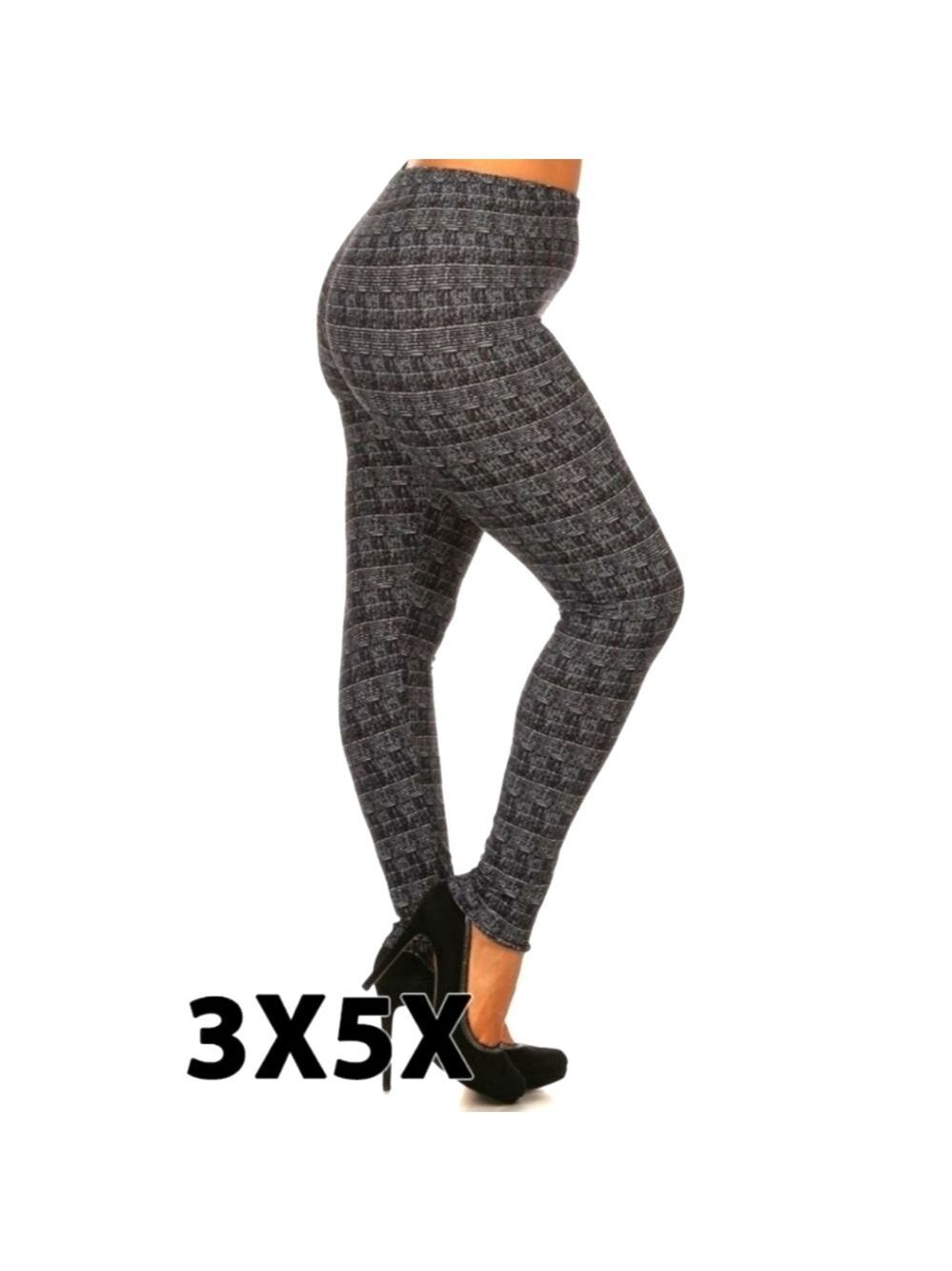 LEGGINGS DEPOT BLACK & White Abstract Print Full Length Leggings Size 18 NWT